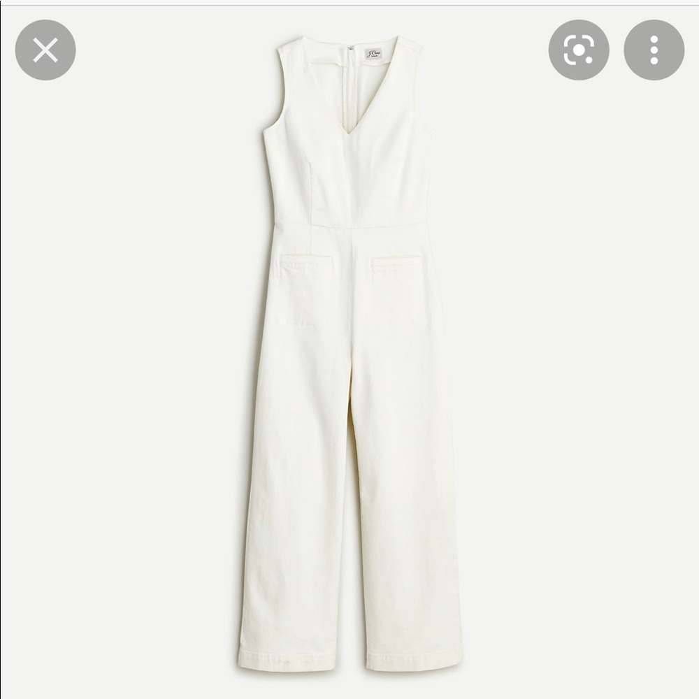 NWT J. crew v neck size 8 denim white jumpsuit